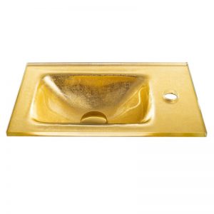 כיור זכוכית אינטגרלי בצבע זהב 9730MG